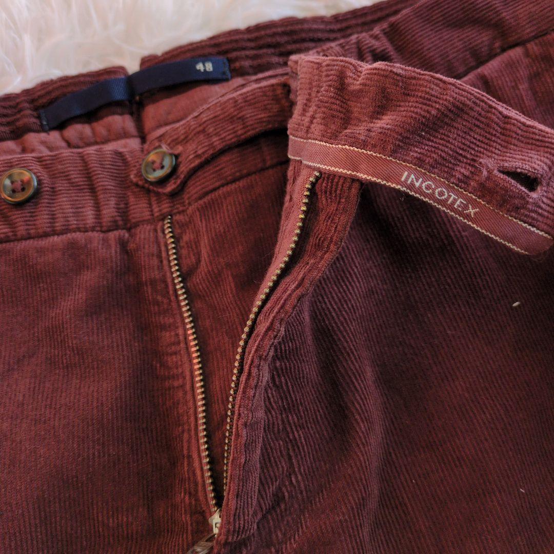 INCOTEX インコテックス　コーデュロイ　size48　エンジ　チノパン