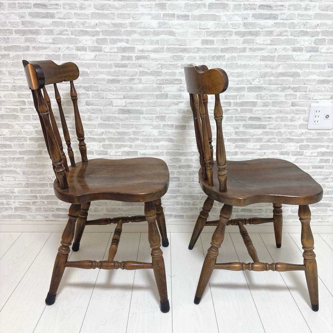 飛騨家具【キツツキ】 ウィンザーチェア ダイニングチェア2脚