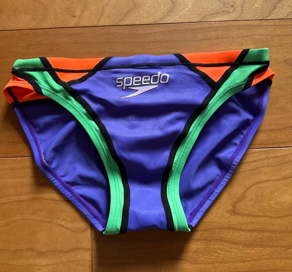 【ほぼ未使用】SPEEDO ショートブーン パープル　エヴァ M 光沢 競パン