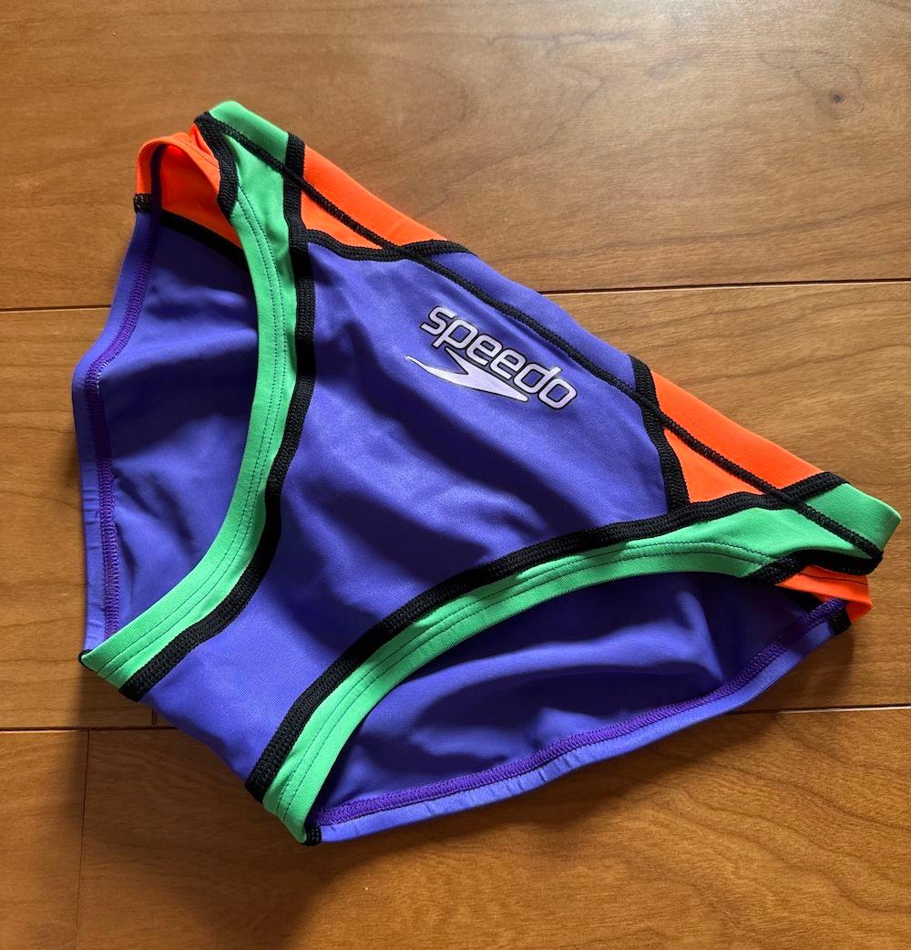 【ほぼ未使用】SPEEDO ショートブーン パープル　エヴァ M 光沢 競パン