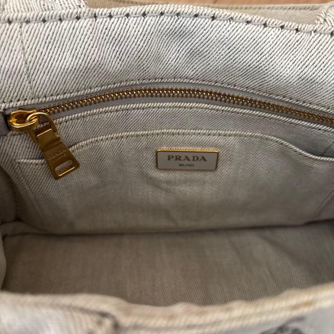 PRADA トートバッグ アイボリー キャンバス