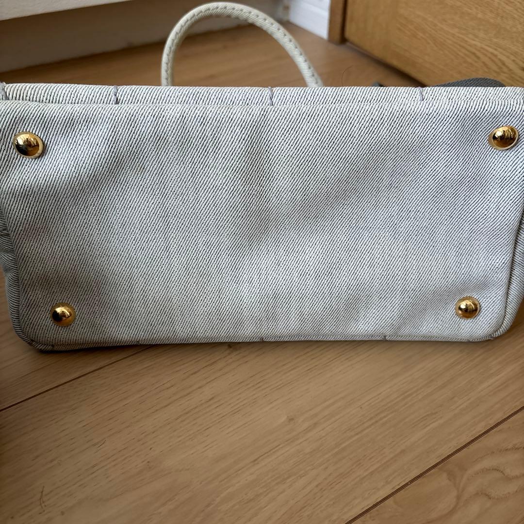 PRADA トートバッグ アイボリー キャンバス