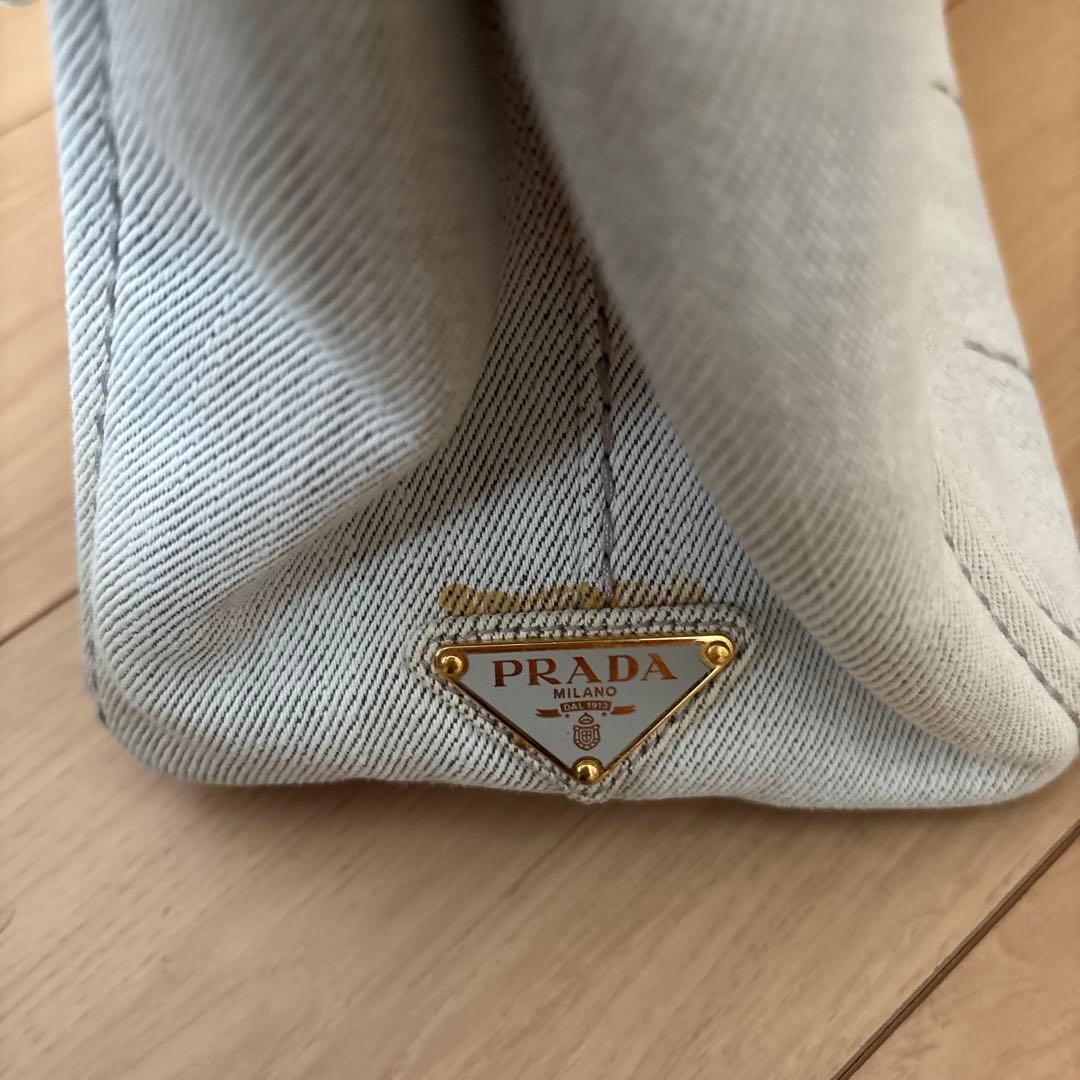 PRADA トートバッグ アイボリー キャンバス