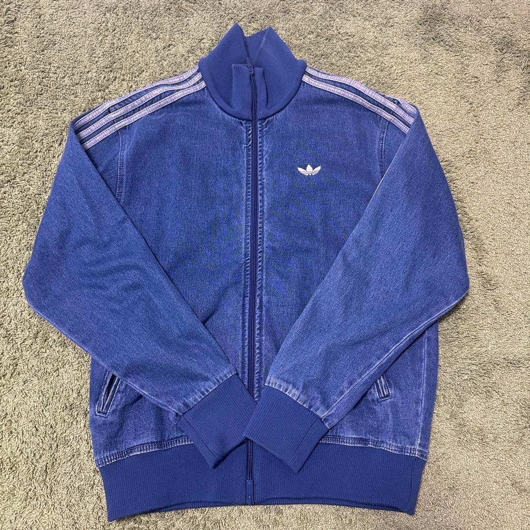 adidas デニムジャージ ブルー