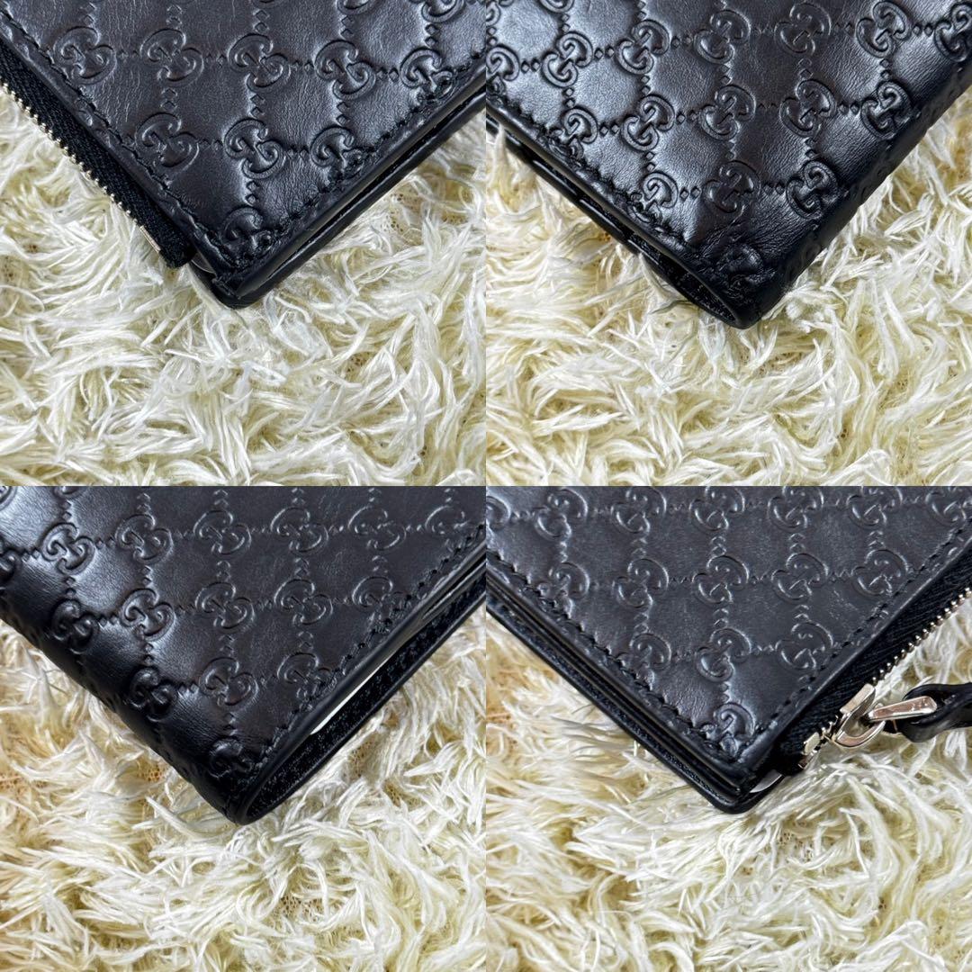 極美品✨グッチ　二つ折り財布　マイクロシマ　付属品完備　黒　544475