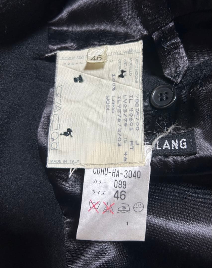 週末価格【本人期】HELMUT LANG ブラック チェスターコート 46