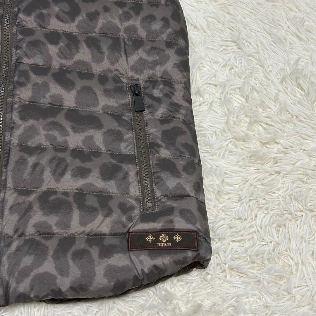 タトラス リバーシブル 2WAY ダウンベスト キルティング レオパード 2