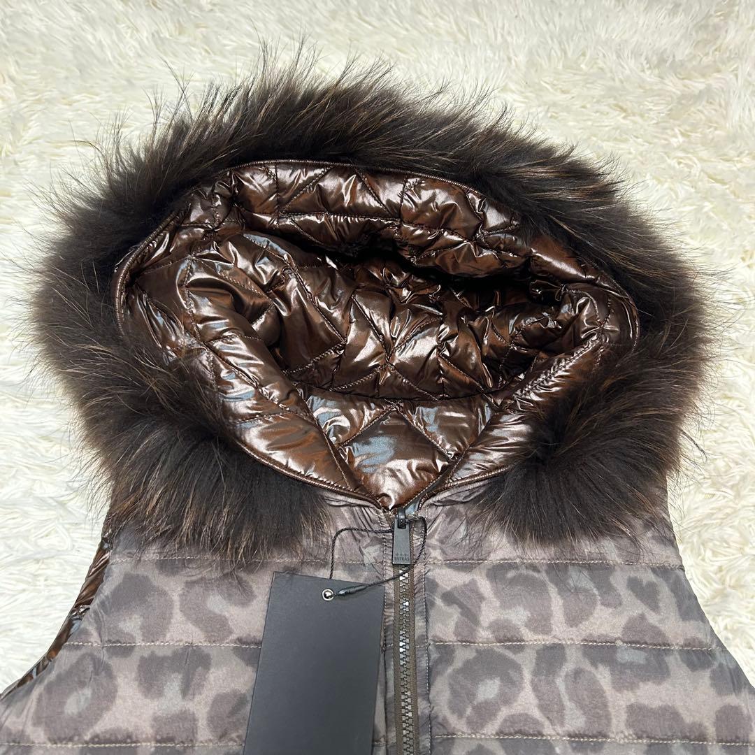 タトラス リバーシブル 2WAY ダウンベスト キルティング レオパード 2