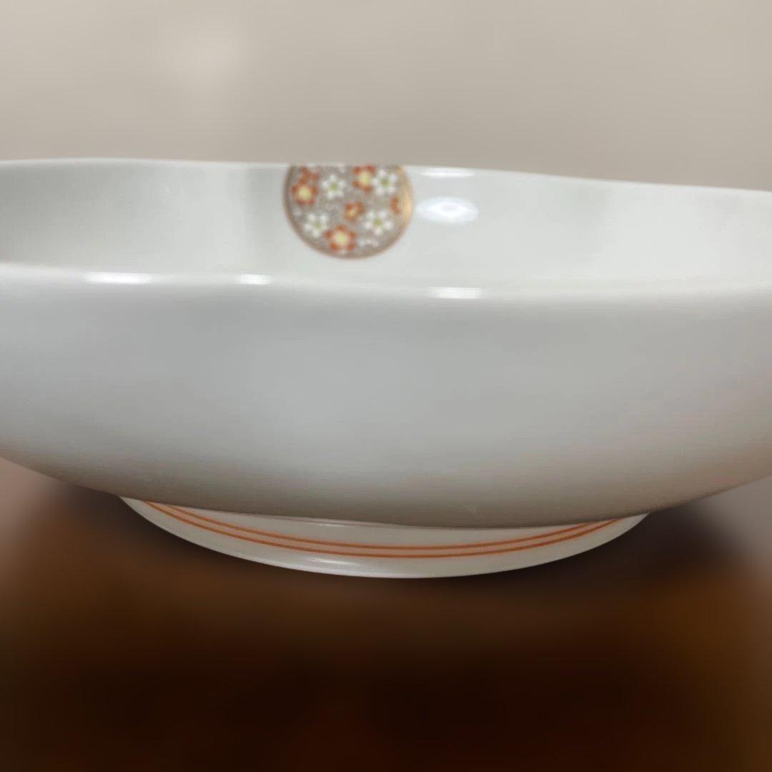 深川製磁　宮内庁御用達　寿赤絵　梅型6号　寿赤絵　手まり小皿