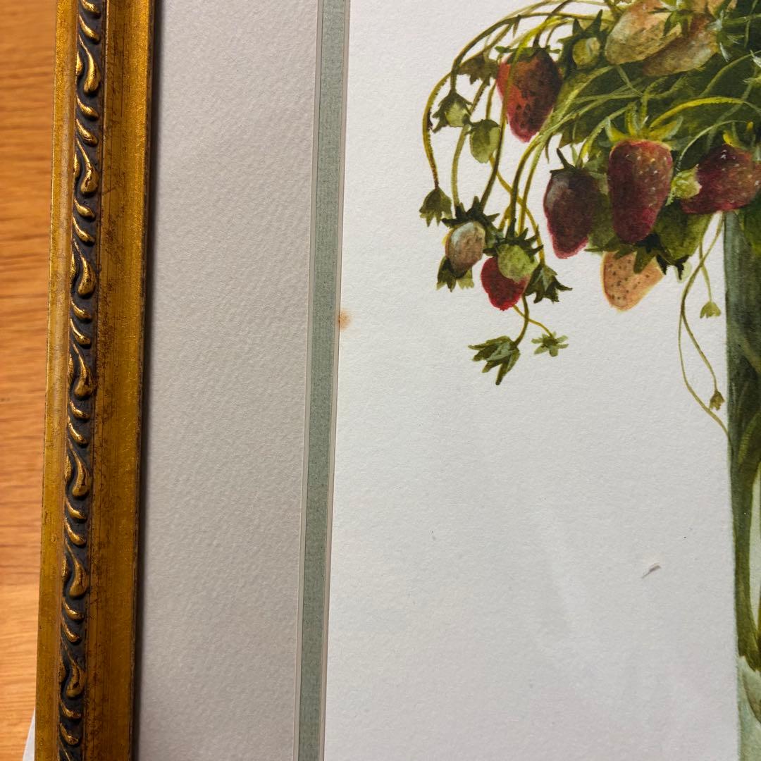 橋本不二子 「苺」 リトグラフ ボタニカルアート 絵画