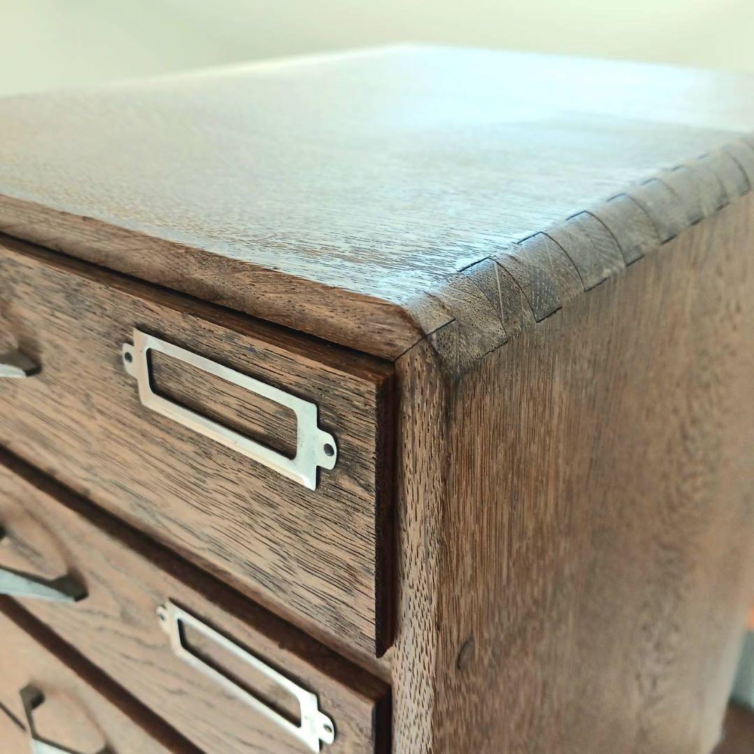 小引出し　5杯　品目差し付き　書類棚　木製