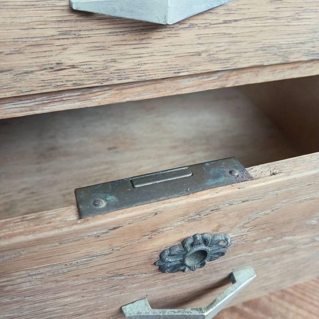 小引出し　5杯　品目差し付き　書類棚　木製