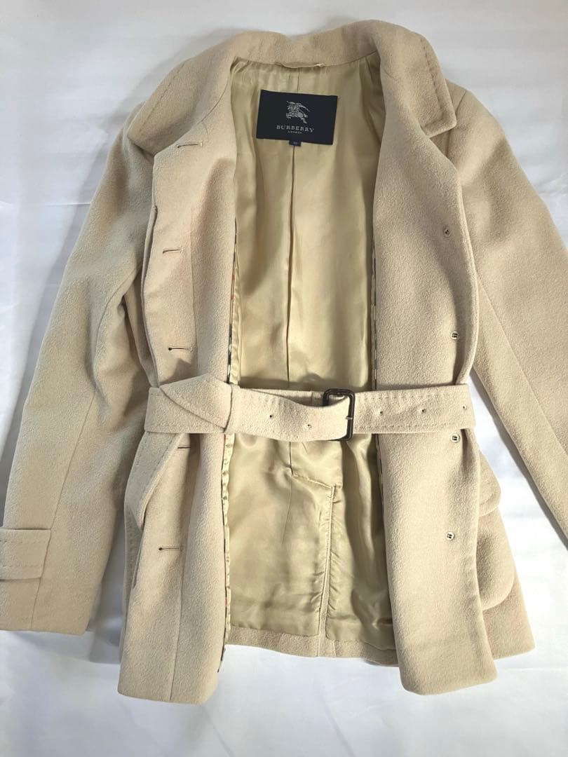 バーバリーロンドンアンゴラ・ウール　コート　トレンチ ベルト38M