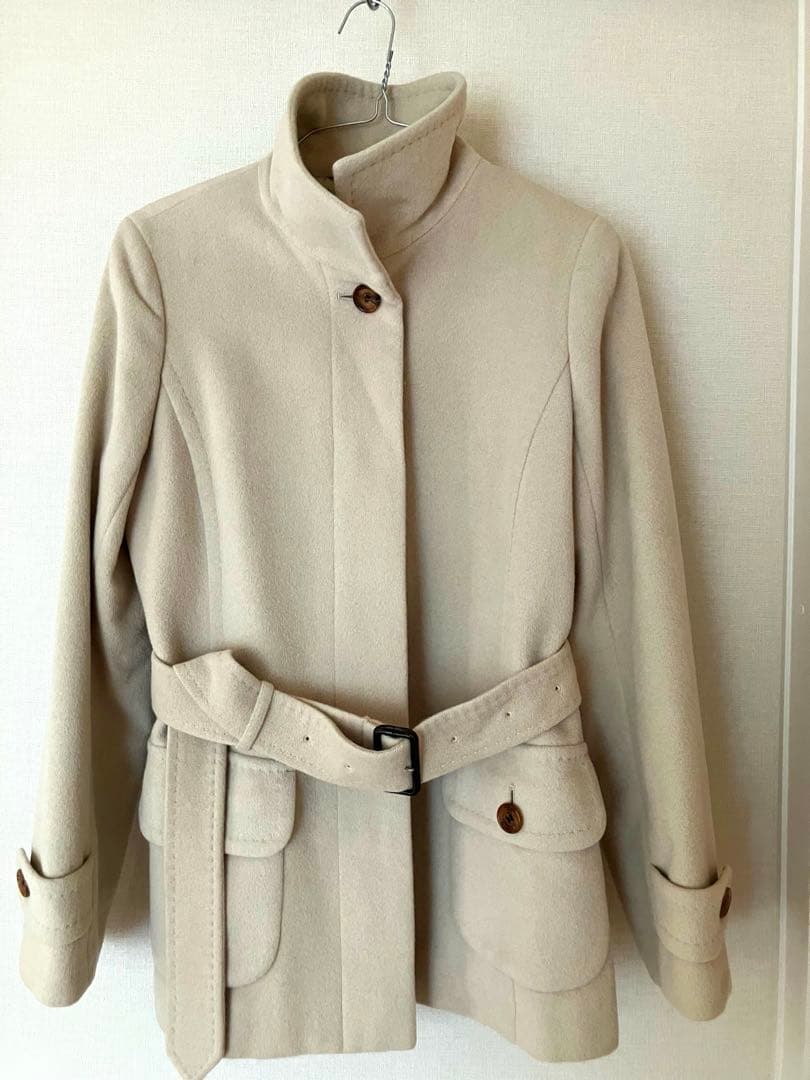 バーバリーロンドンアンゴラ・ウール　コート　トレンチ ベルト38M