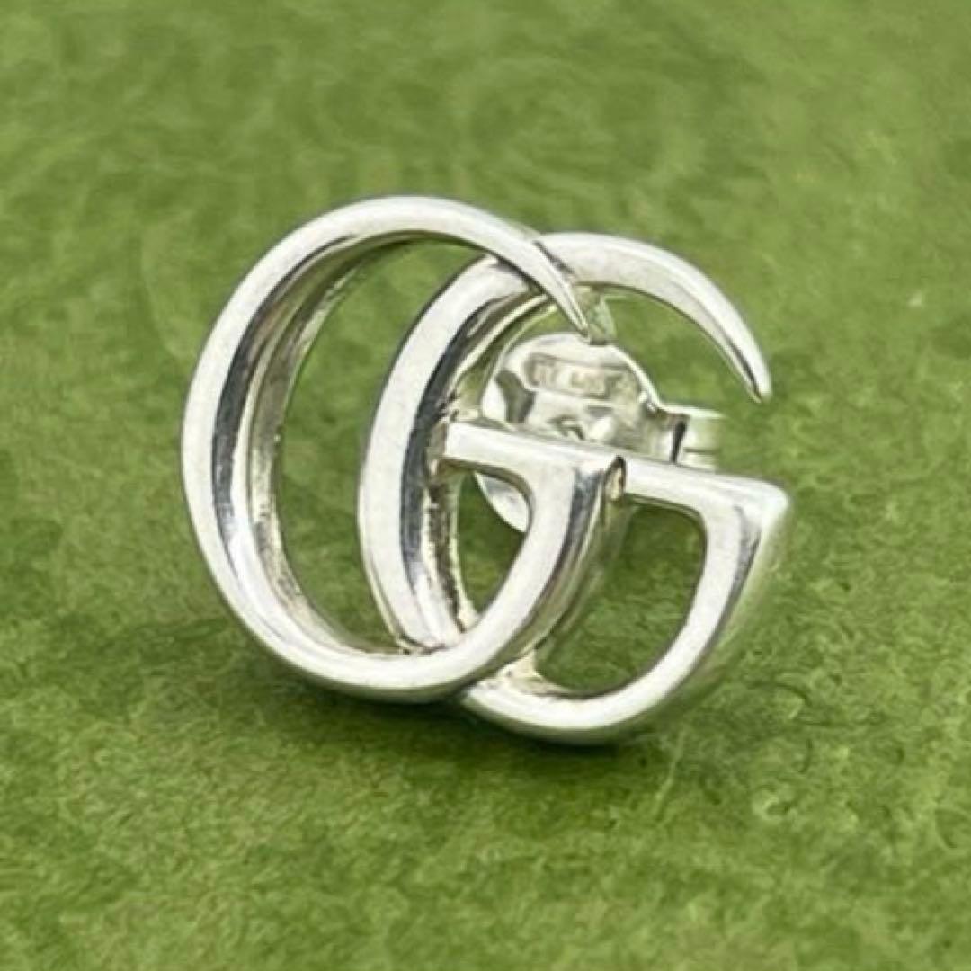 【超美品】GUCCI ピアス　フラワー　インターロッキング　マーモント　ダブルG