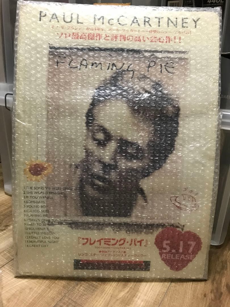 店頭宣伝用ポップ　フレイミングパイ、Tシャツセット　ポール マッカートニー