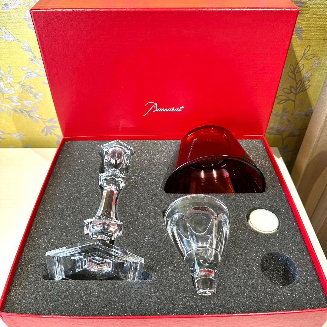 メルカリ市お値下中！BaccaratバカラアワファイアーキャンドルスタンドRED
