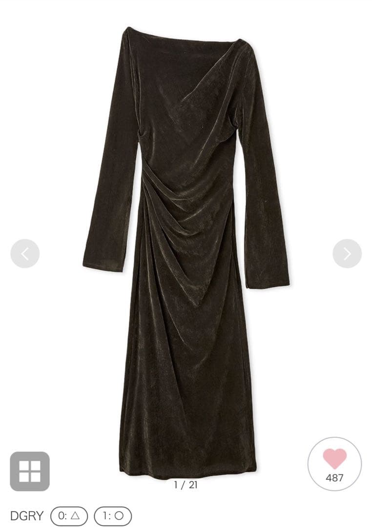 スナイデル　フロッキーベロアドレープドレス