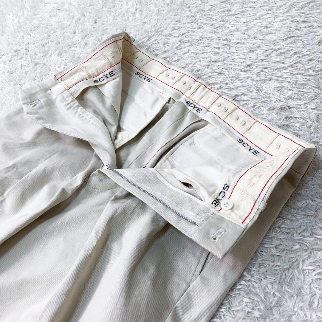 【極美品✨23ss】サイ ツータックチノトラウザーパンツ ベージュ コットン