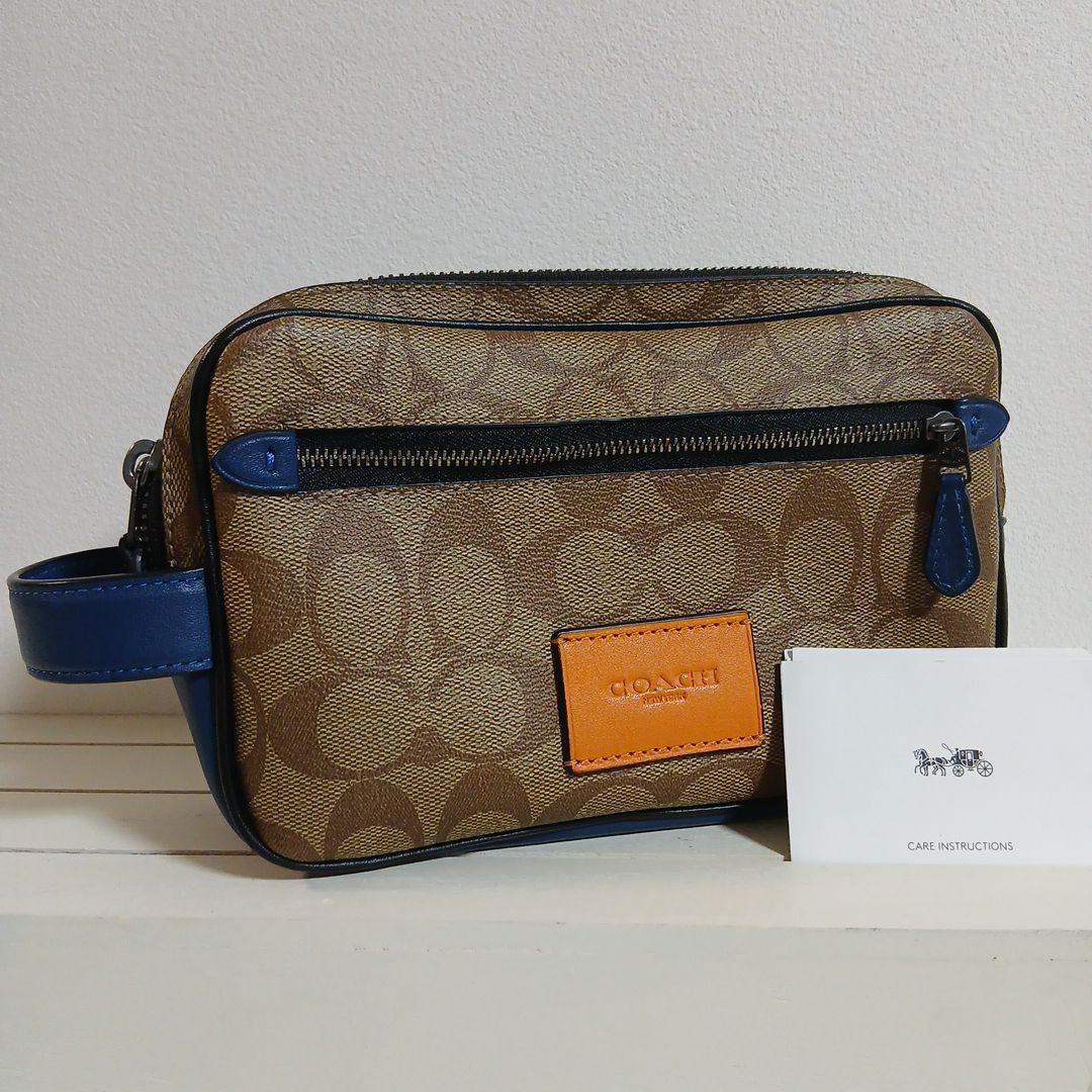 COACH ダブルジッパー バッグ　シグネチャー