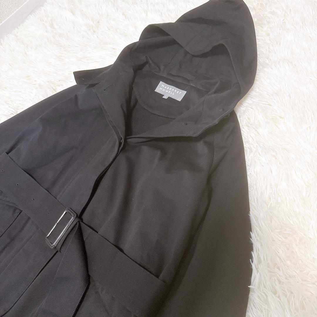 美品✨マーガレットハウエル　23AW　コットンギャバジンコート　ブラック　S