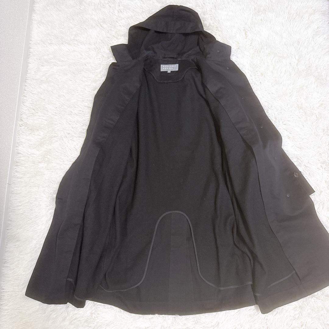 美品✨マーガレットハウエル　23AW　コットンギャバジンコート　ブラック　S