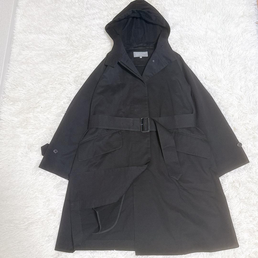 美品✨マーガレットハウエル　23AW　コットンギャバジンコート　ブラック　S