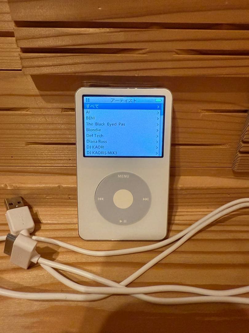 名無しiPod Classic ホワイト USBケーブル付き　第5世代