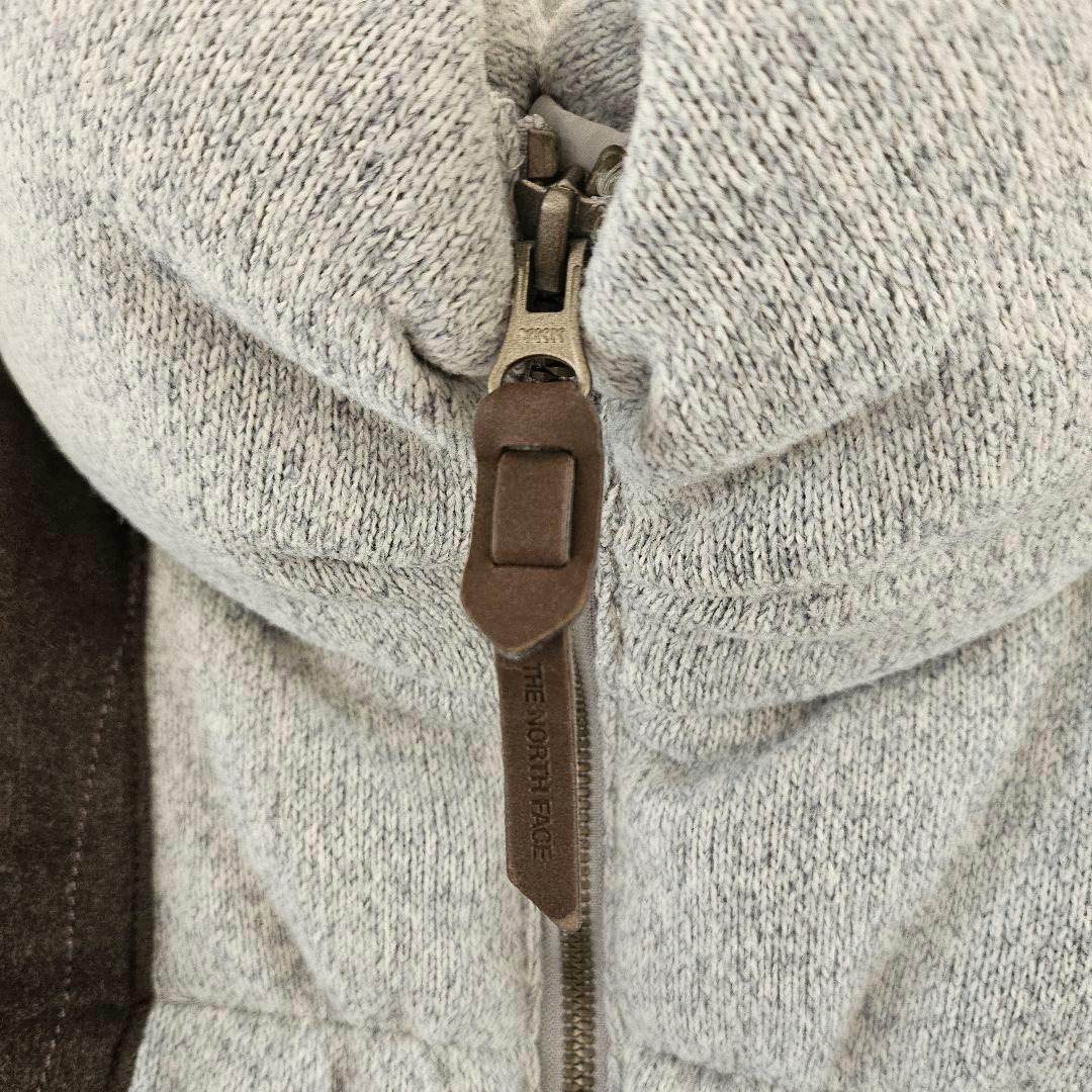 【希少】ノースフェイス ダウンベスト 韓国限定 ロゴワッペン グレー XL