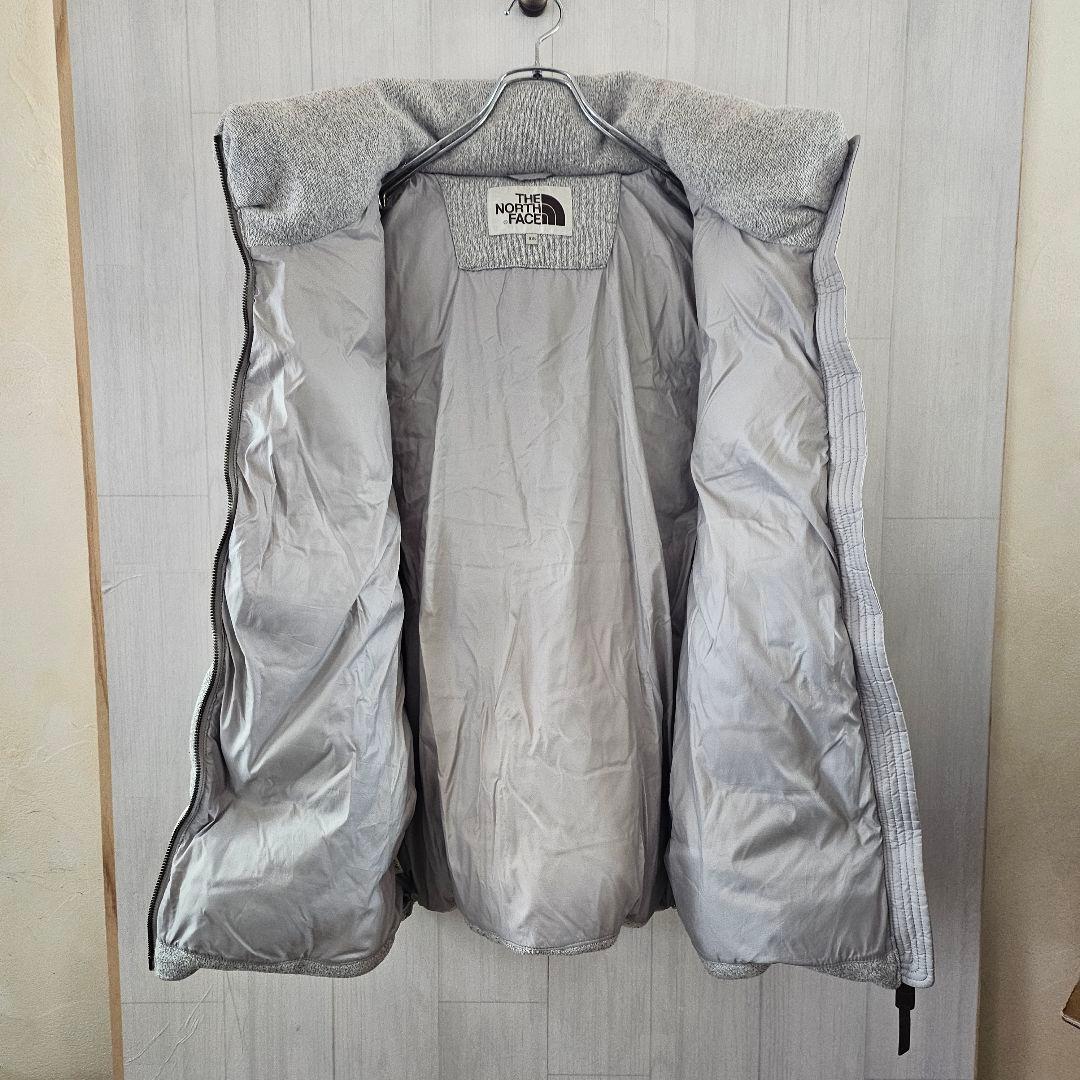 【希少】ノースフェイス ダウンベスト 韓国限定 ロゴワッペン グレー XL