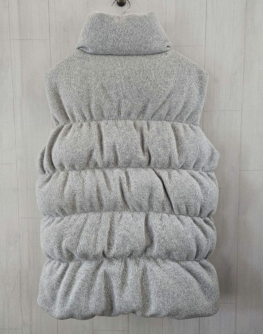 【希少】ノースフェイス ダウンベスト 韓国限定 ロゴワッペン グレー XL