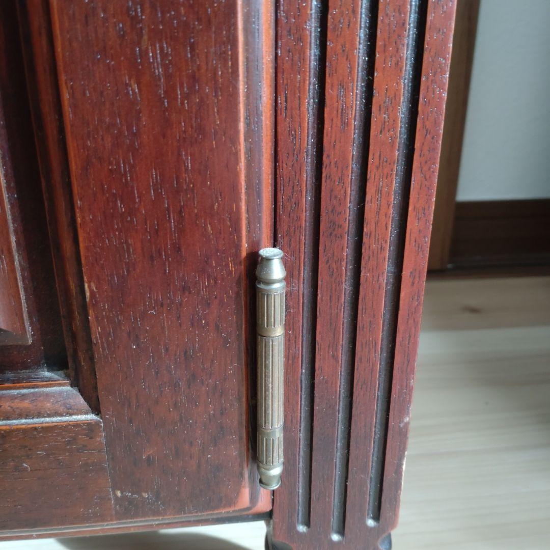 【カリモク】ダークブラウン　木製キャビネット オールドカリモク　電話台