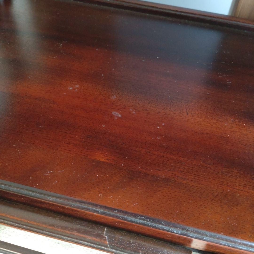 【カリモク】ダークブラウン　木製キャビネット オールドカリモク　電話台