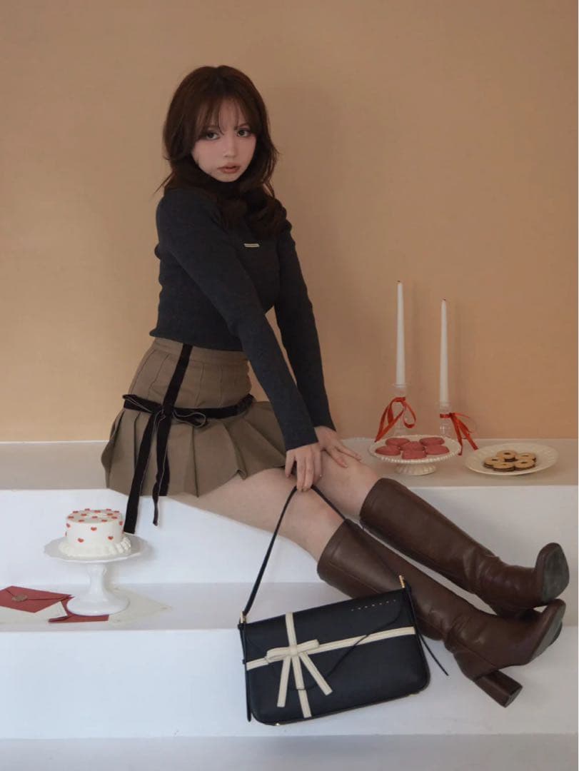 ✨専用 Valentine ribbon mini skirt M