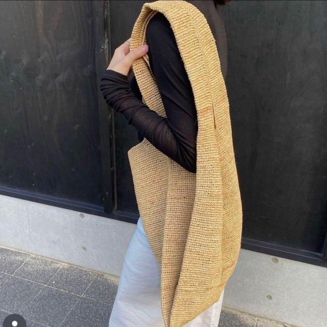 新品seya. セヤ RAFFIA SHOPPING BAG ベージュ ラフィア