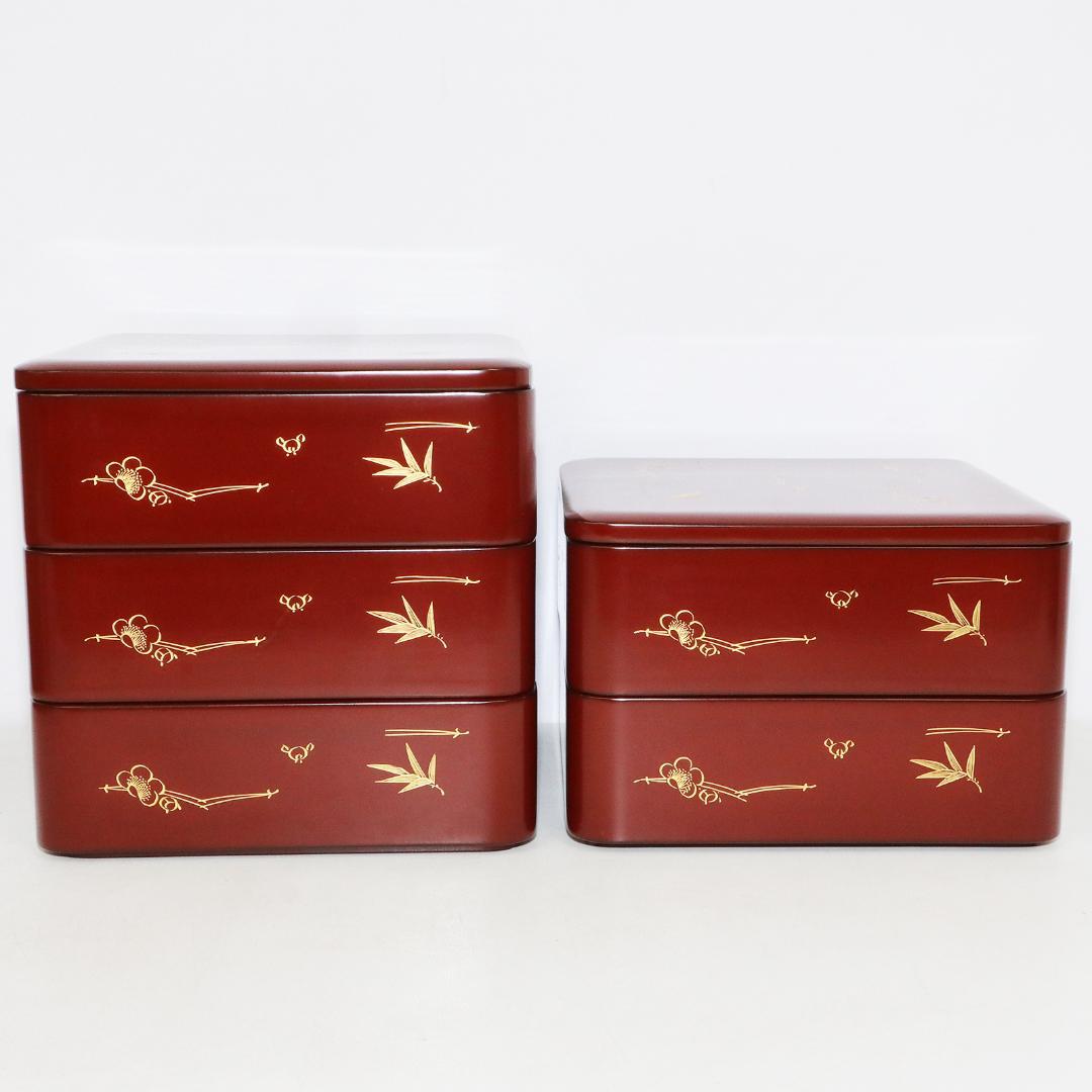 輪島塗 五ツ重 沈金 樽見清右衛門 大極上本堅地 五段重箱 能登 輪島 松竹梅