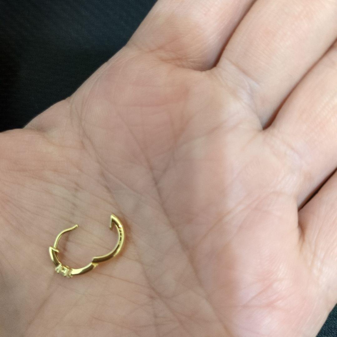 k18yg ダイヤモンド0.1✕2合計0.2 フープピアス