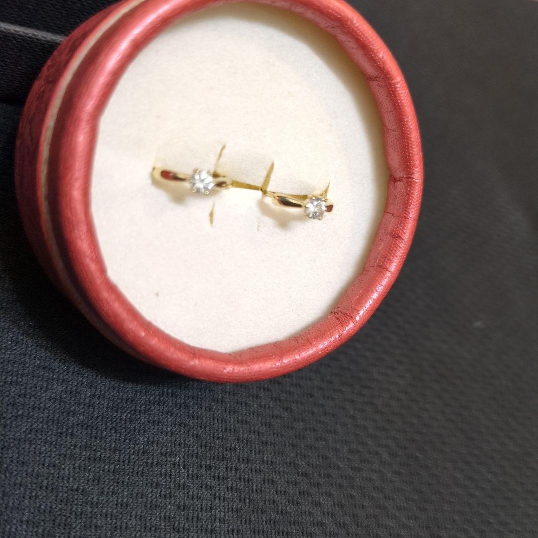 k18yg ダイヤモンド0.1✕2合計0.2 フープピアス