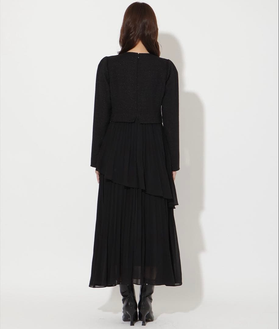 完売品/発送前なので今日だけ値下げします　ツイードジャケットドッキングワンピース