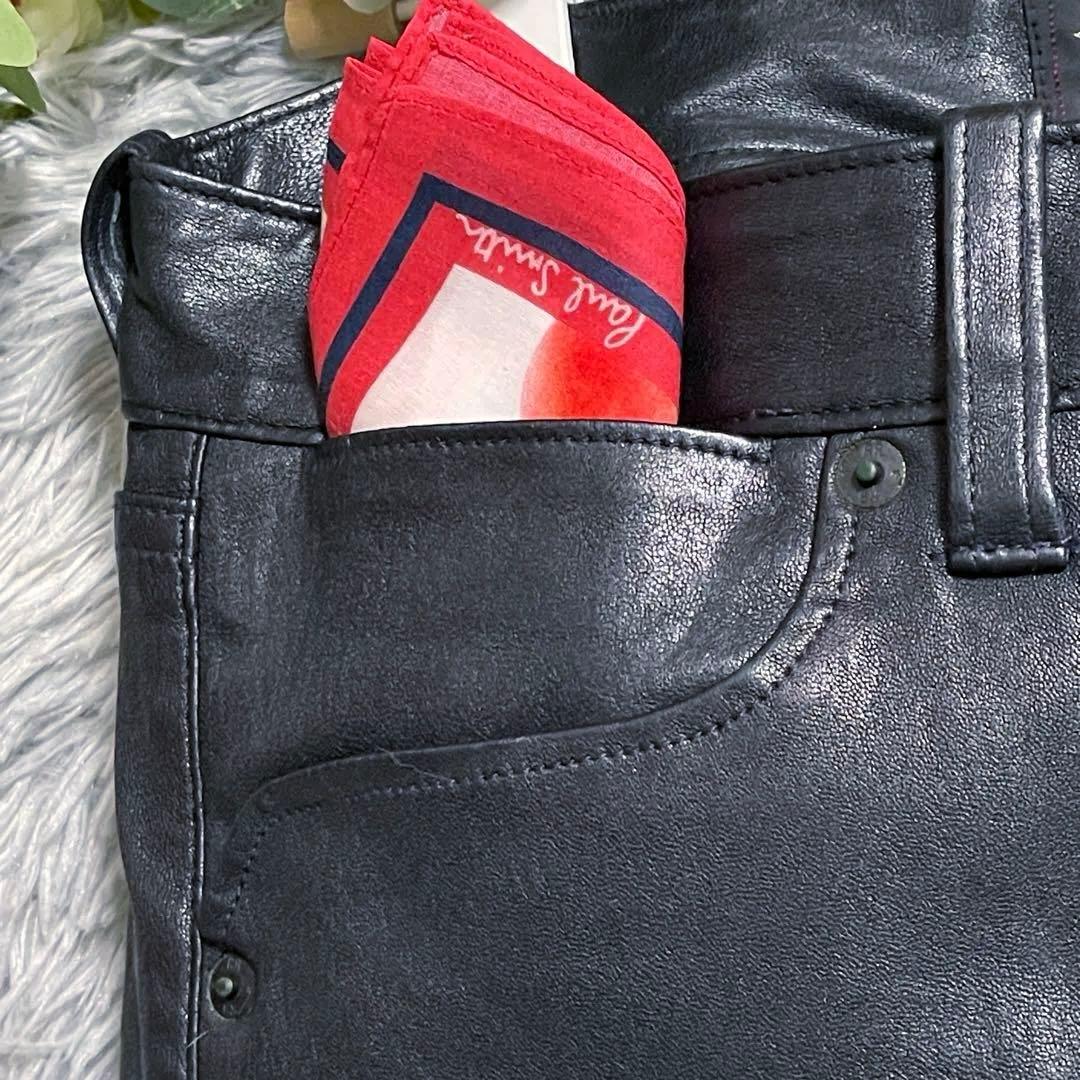 【希少】RALPH LAUREN RRL黒 羊革 レザーパンツ 27 バイカー