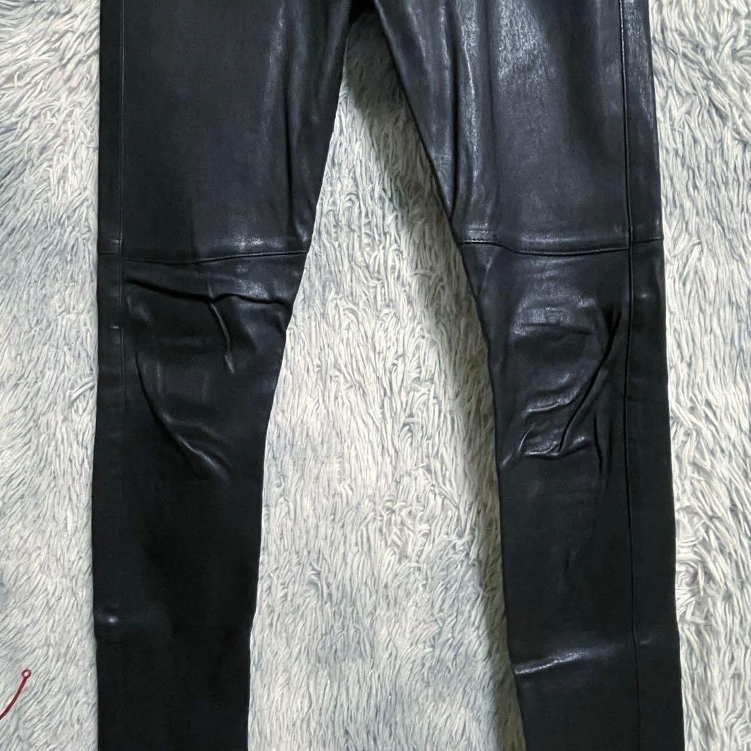 【希少】RALPH LAUREN RRL黒 羊革 レザーパンツ 27 バイカー