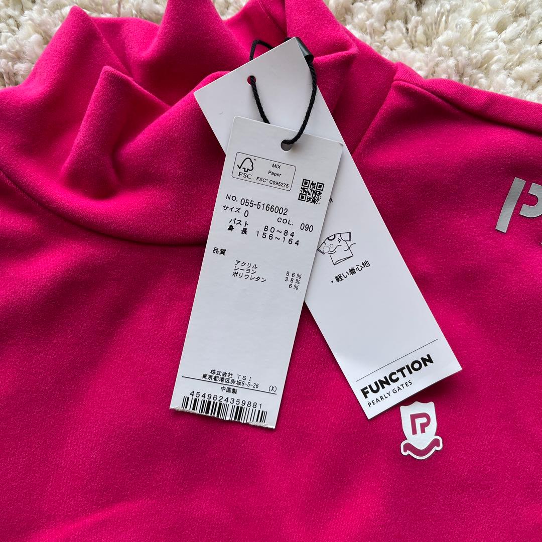 新品タグ付きPEARLY GATES ピンク モックシャツ