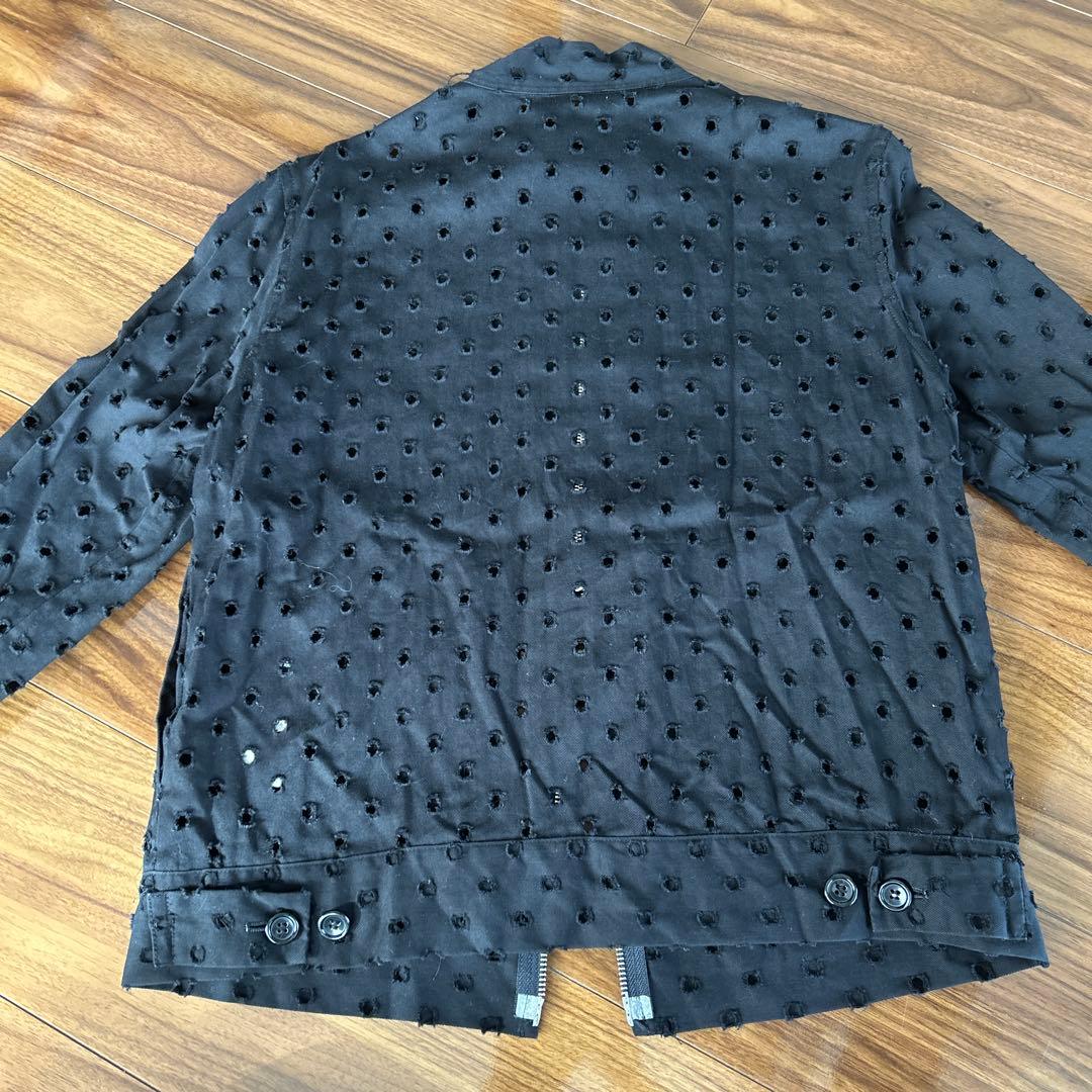 LIMI feu パンチング　ジャケット　ヨウジヤマモト　ノーカラー　ブルゾン