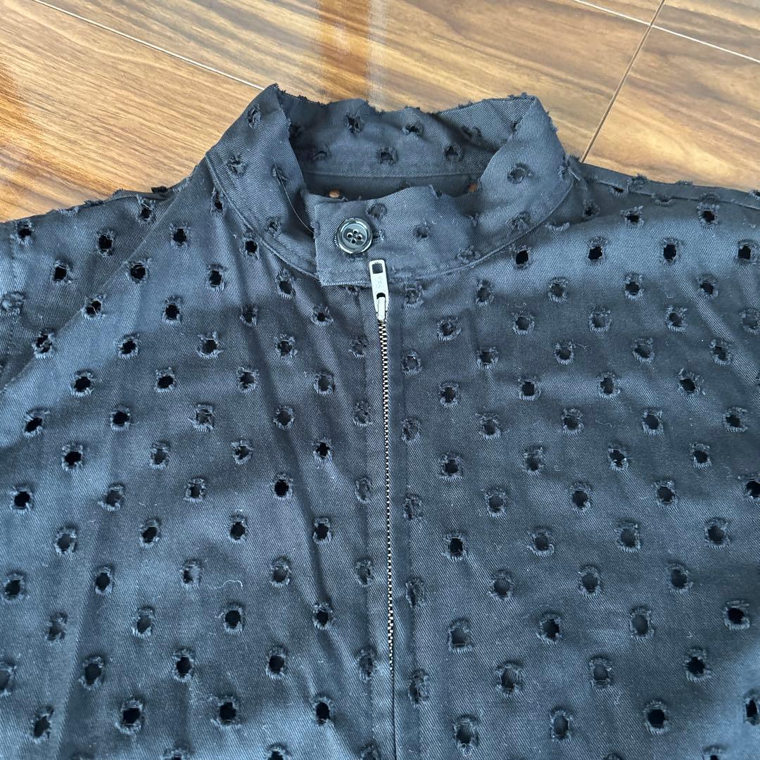 LIMI feu パンチング　ジャケット　ヨウジヤマモト　ノーカラー　ブルゾン