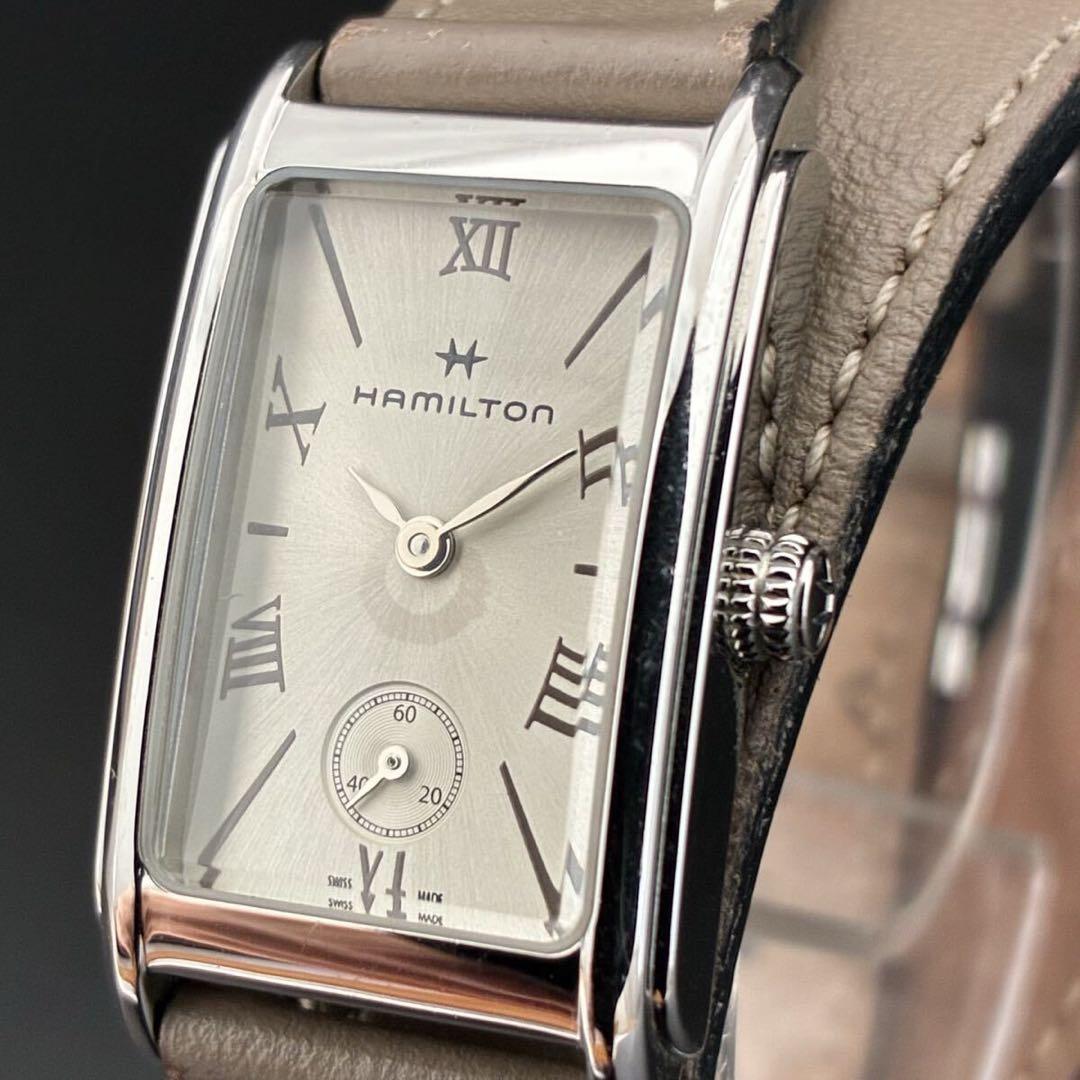 【貴重】ハミルトン/H112210/18㎜/クオーツ/レディース腕時計/スクエア