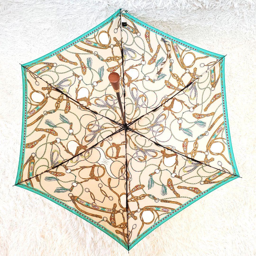 美品 マニプリ manipuri 晴雨兼用 スカーフ柄 　折りたたみ傘