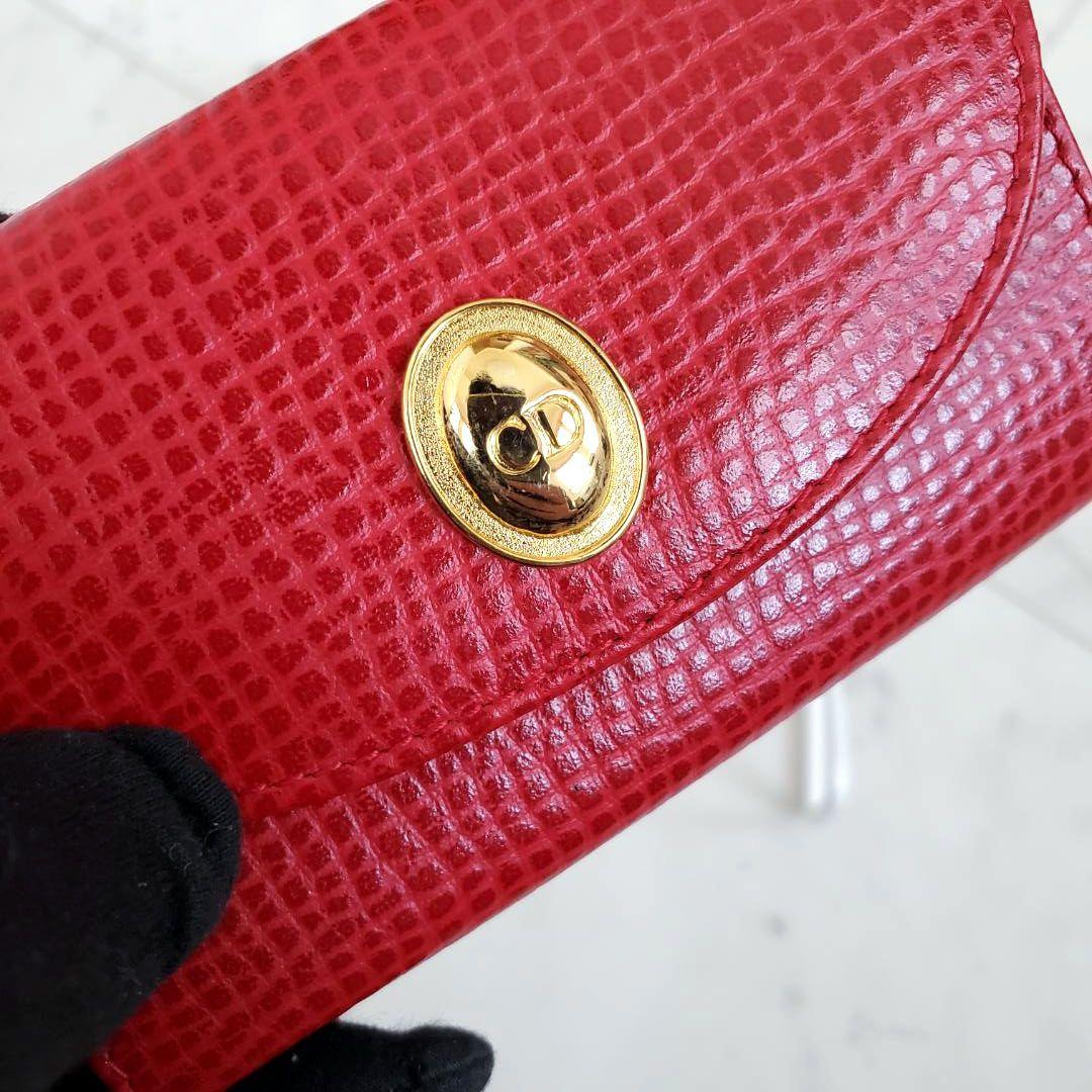 極美品 クリスチャンディオール キーケース 6連 ヴィンテージ 赤 CD 箱付き