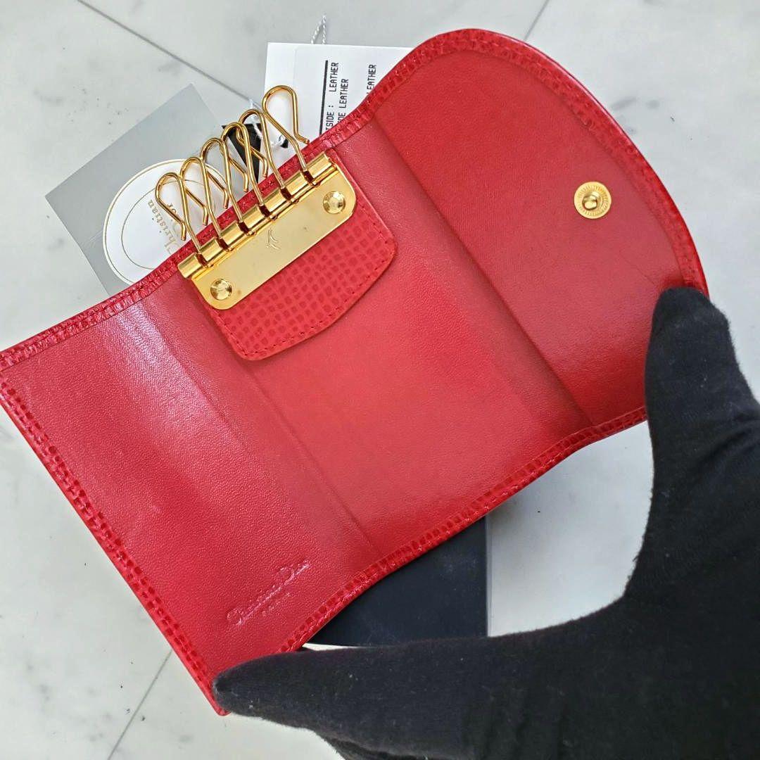 極美品 クリスチャンディオール キーケース 6連 ヴィンテージ 赤 CD 箱付き