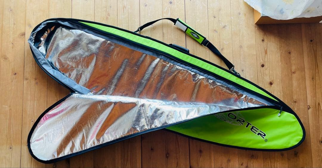 TRANSPORTER 6‘4オフセットサーフボードハードケース ネオングリーン