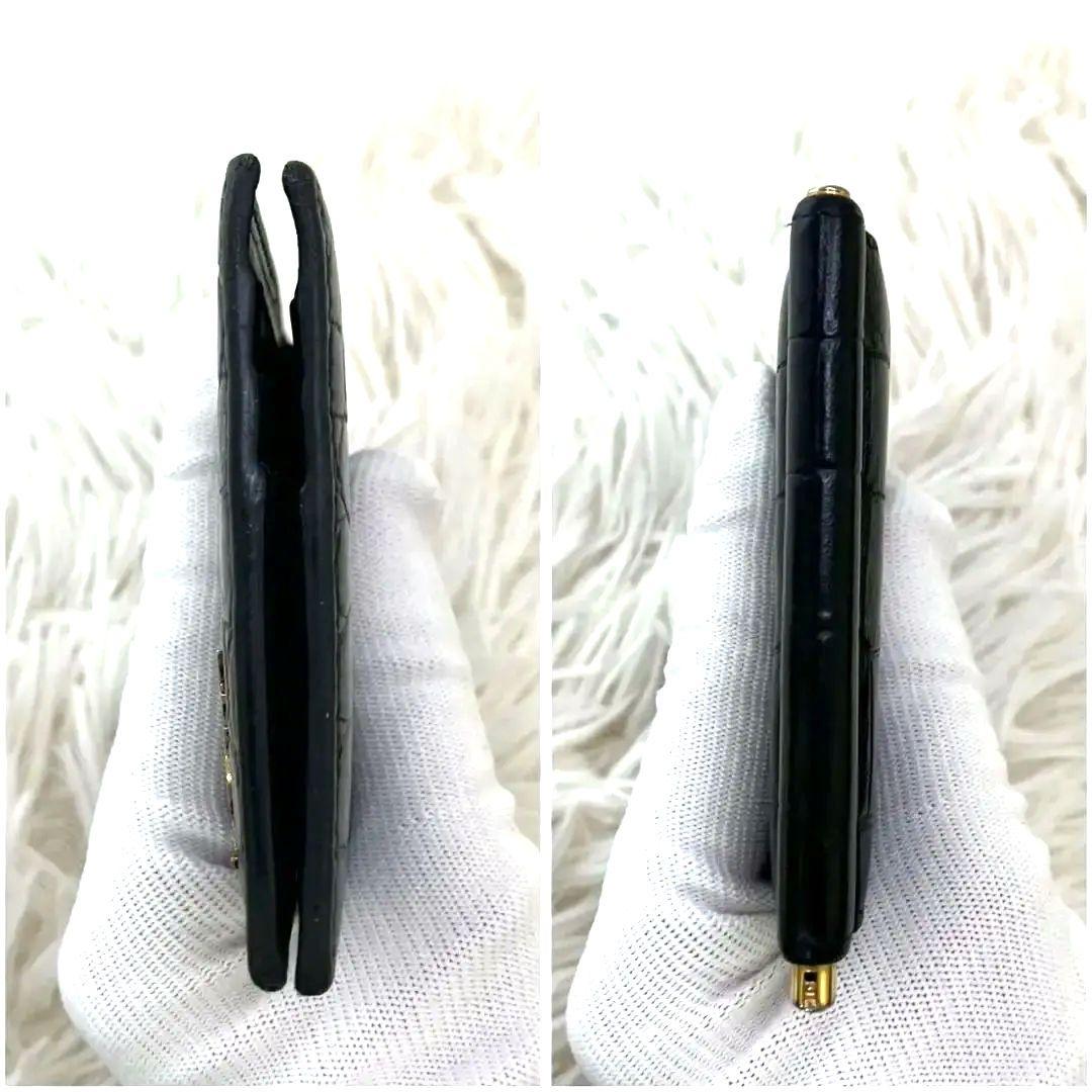 みんちあ様✨SAINT LAURENT マネークリップ　クロコ型押し　YSL 黒